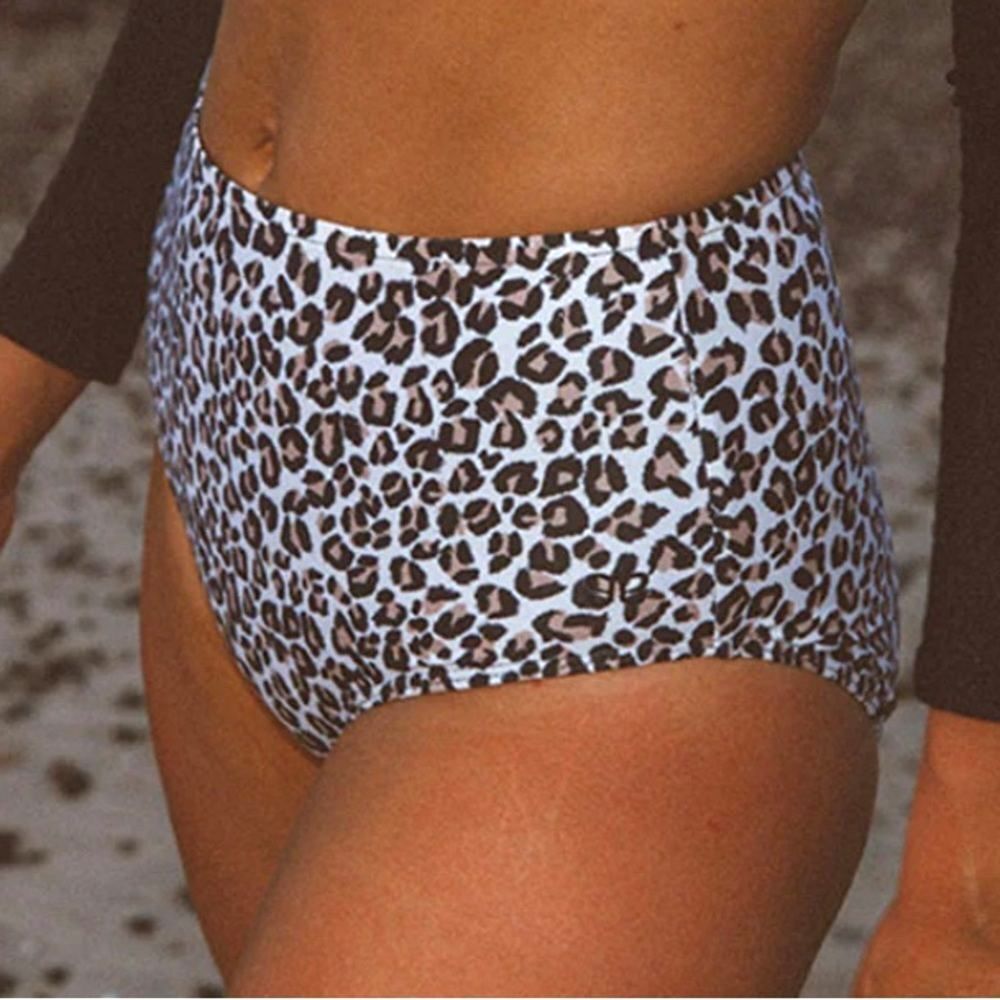 Albion Cheetah High-Waisted Swim Bottoms Size XL White Black Tan Animal Print - Picture 8 of 10